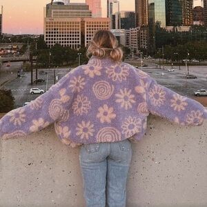 Urban Outfitters Faux Sherpa Zip Up Coat XL